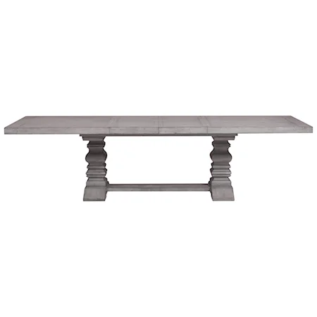 Trestle Dining Table with Square Turned Pedestal Legs